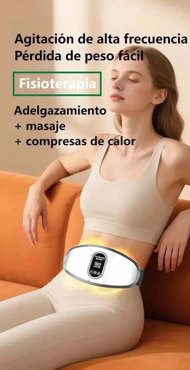 Cinturon Masajeador Electric Abdomen Reductor Quemador Grasa Blanco