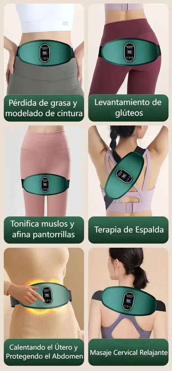 Cinturon Masajeador Electric Abdomen Reductor Quemador Grasa Blanco