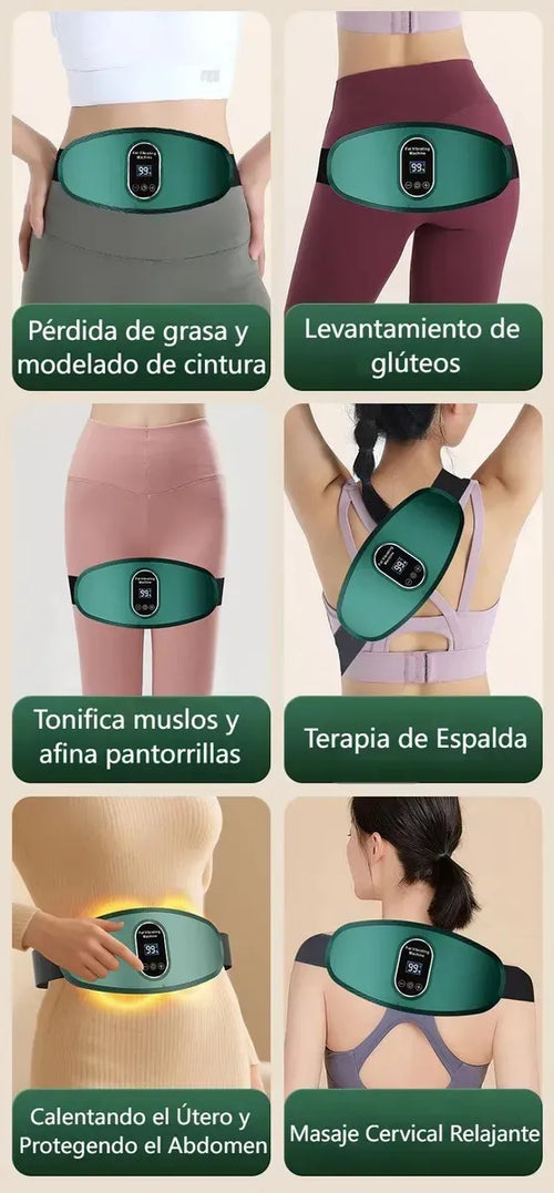 Cinturon Masajeador Electric Abdomen Reductor Quemador Grasa Blanco