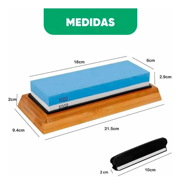 Afilador de Cuchillos con Base de Bambu