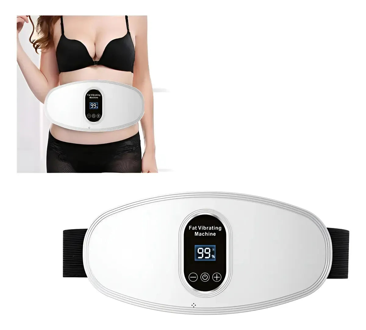 Cinturon Masajeador Electric Abdomen Reductor Quemador Grasa Blanco