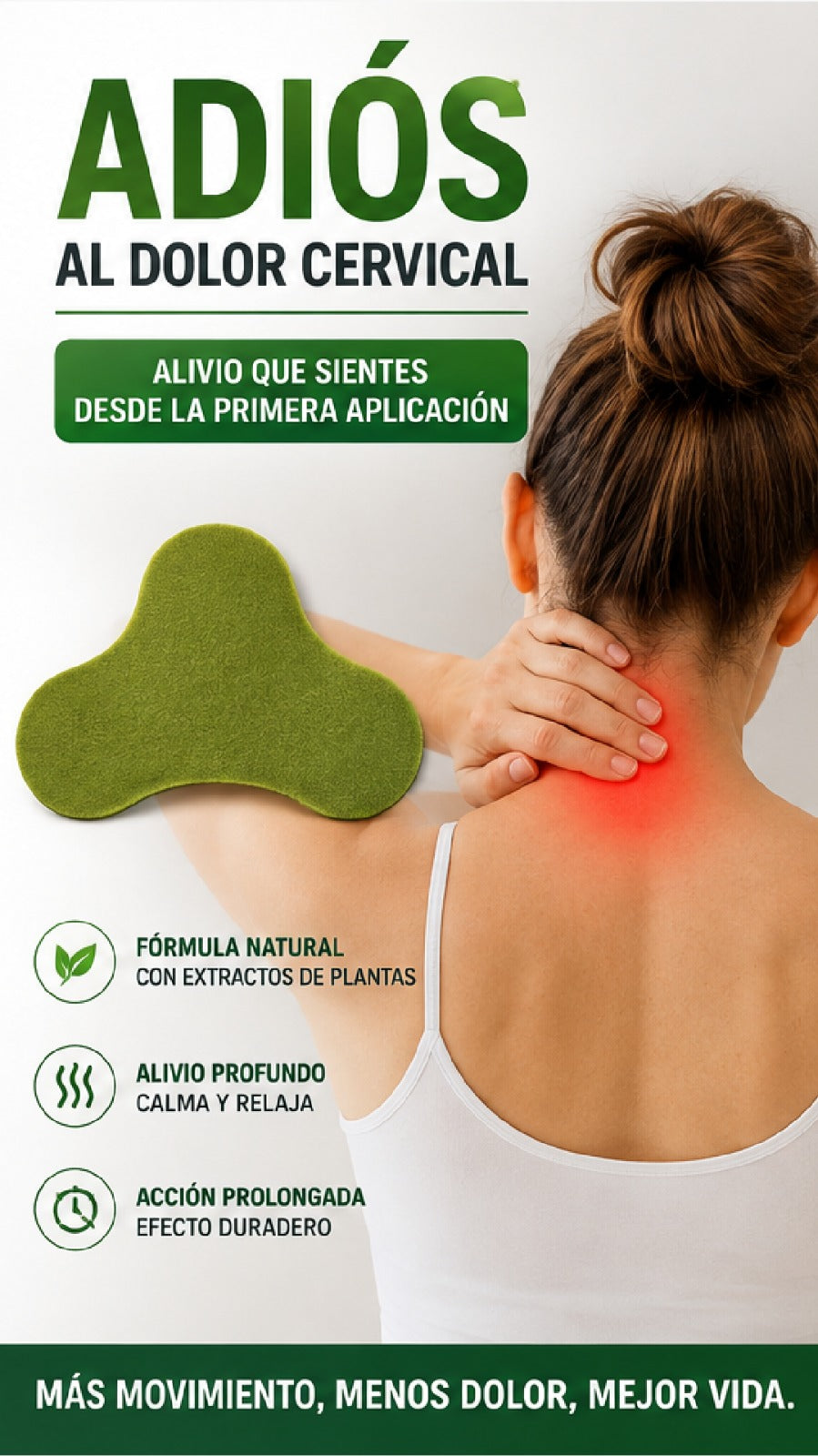 Parches Calma Dolores Cervicales Cuello Espalda Cintura Verde